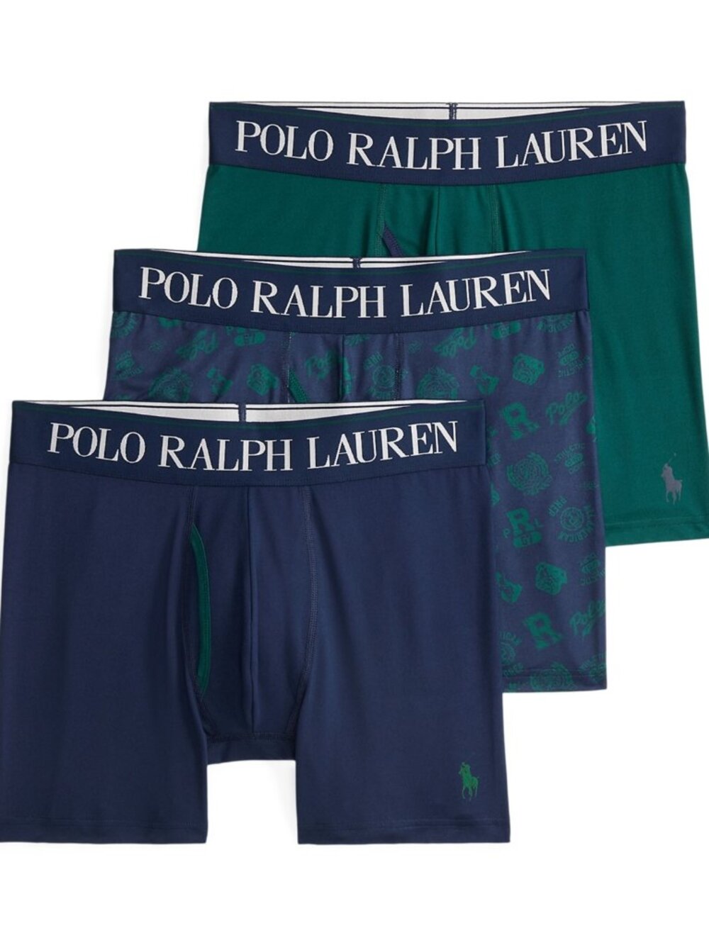 Polo Ralph Lauren Men's 3-Pack Cooling Microfiber Elastic Waist Boxer Briefs